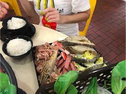 Prawns and Hotdogs at Mookata in Singapore